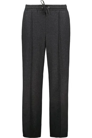 Baukjen Grey Fera Wool Blend Brede bukseben Bukser44