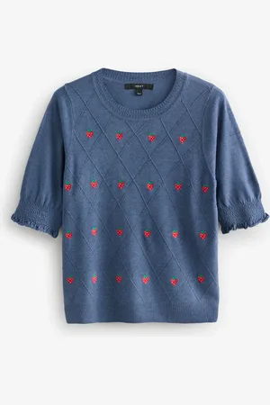 Next Short Sleeve Crew Neck T-Shirt With Frill Edge Detail