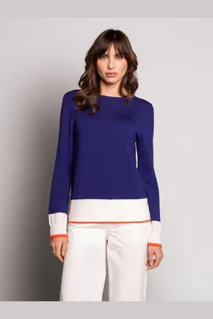 CELTIC & CO. Ink Blue Merino Fine Knit Boat Jumperxlarge