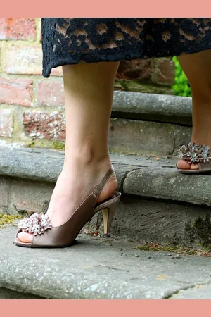Lunar Sabrina Satin Slingback Court Shoes