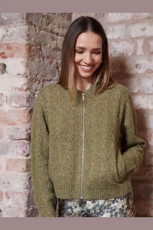 Threadbare Zip Up Cable Strik Bomber Jakke38
