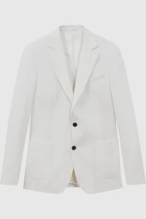 Reiss Island Sea Island Cotton Slim Fit Single Breasted Blazer38r