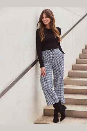 Sosandar Sort & White Dogtooth Tryk Culottes40