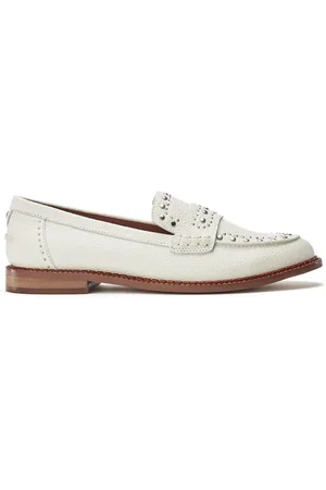 Moda In Pelle Emmer Studded Upper Rand Leather White Loaferseu39