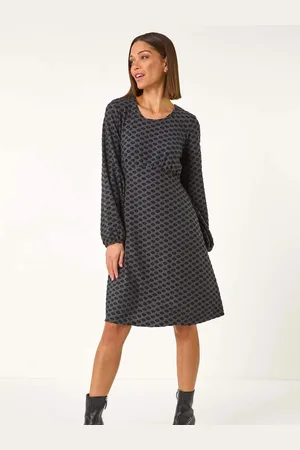 Roman Geometric Flocked Dress42