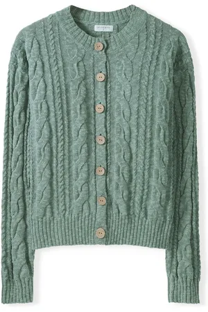 CELTIC & CO. Cable Crew Neck Cardiganlarge