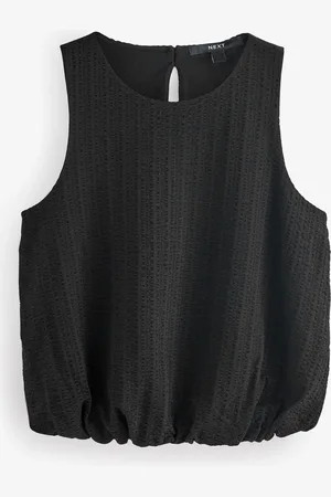 Next 100% Bomuld Ærmeløs Bubble Hem Top