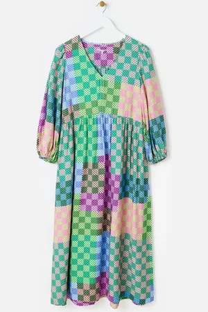 Oliver Bonas Checked V-Neck Midi Dress38
