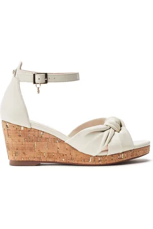 Moda In Pelle Muscari Twist Feature Wedge White Sandalseu38