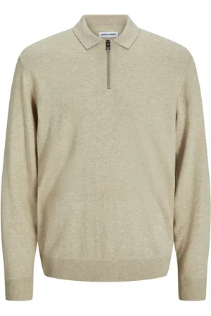 JACK & JONES Quarter Zip Knitted Polo ShirtL