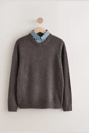 Next Regular 100% Cotton Mock Shirt JumperL