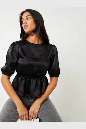Threadbare Pufærme Satin Smock Bluser44