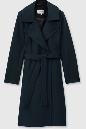 Reiss Rae Wool Blend Bælte Dobbeltradet Frakke Med Cashmere38