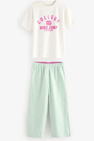 Next Woven Bottom Stripe 100% Cotton Pyjamas 1 Pack (3-16yrs)6 år (116cm)