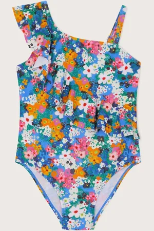 Monsoon Asymmetrical Frill Floral Swimsuit98104cm