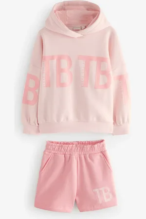 Ted Baker Pink Tonal Printed Hoodie and Shorts Set 2 Piece146152cm