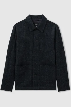 Reiss Quartz Checked Button-Through Worker Jacketmedium