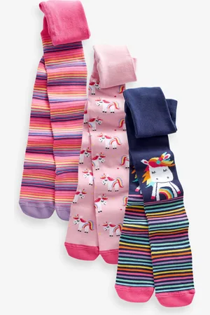 Next Cotton Rich Unicorn Tights 3 Pakke2 - 3 år (92 - 98cm)