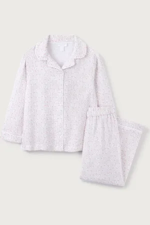 The White Company Natural 100% Organic Cotton Relaxed Double Heart Vine Traditional Fit Pyjamas8692cm