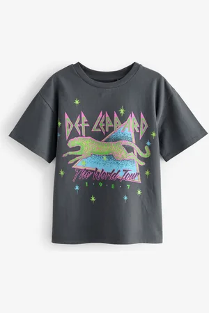 Next Def Leopard Print Band License 100% Cotton T-Shirt (3-16yrs)4 år (104cm)