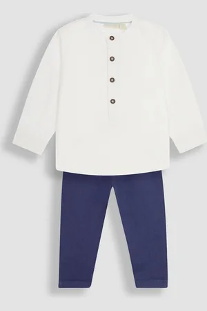 JoJo Maman Bébé 2-Piece Embroidered Grandad Shirt & Trousers Set2 - 3 år (92 - 98cm)