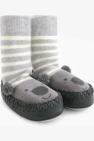 JoJo Maman Bébé Moccasin slipper-sokker2 - 4 år (92 - 104cm)