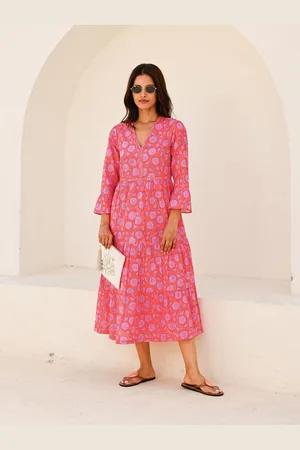ASPIGA Hayden Block Print 100% Organic Cotton Dresslarge