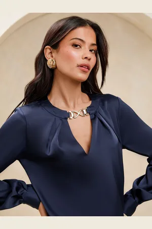Lipsy London Satin Trim Detail Cut Out Blouse44