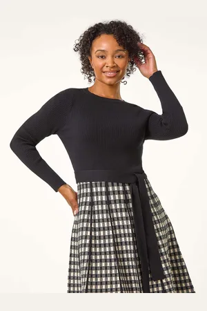 Roman Petite Contrast Ternet Strikket Kjole42