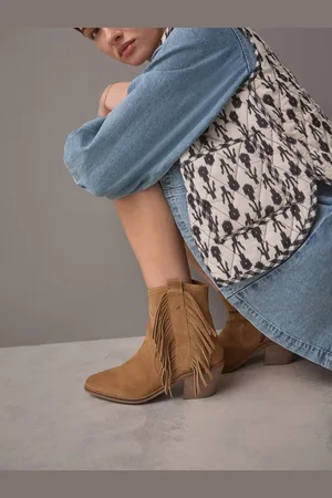 Next Forever Comfort Fringe Western Ankle Boots