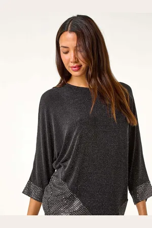 Roman Contrast Sparkle Stretch Top40