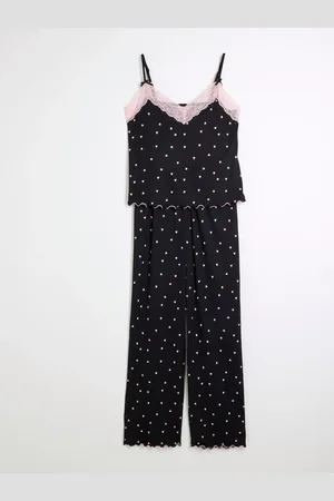 River Island Heart Print Cami and Trousers Pyjamas SetL
