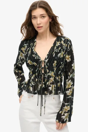Superdry 70s Sleeve Pleated Woven Top42