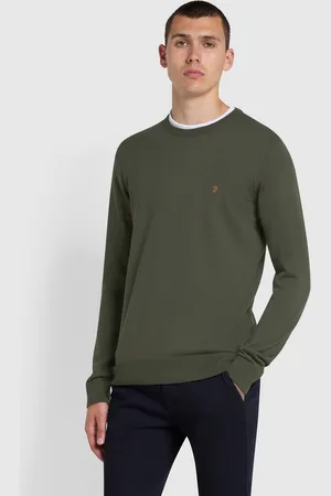 Farah Green Mullen Merino Wool SweaterL