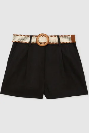 Reiss Beau Linen Pleat-Front Belted Shorts