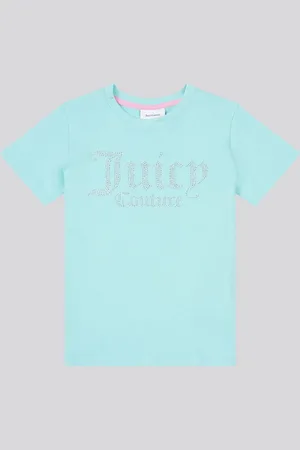 Juicy Couture Girls Diamante Fitted 100% Cotton T-Shirt128134cm