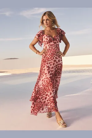 Friends Like These Millie Mackintosh Crinkle Lace Trim Tiered Midi Sun Dress40