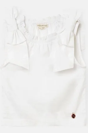 Angel & Rocket Laurel Bow Shoulder Woven 100% Cotton Blouse11 år (146cm)