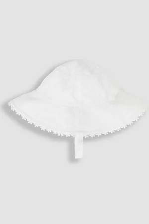 JoJo Maman Bébé Broderie Floppy Hat6 - 12 måneder (68 - 80cm)