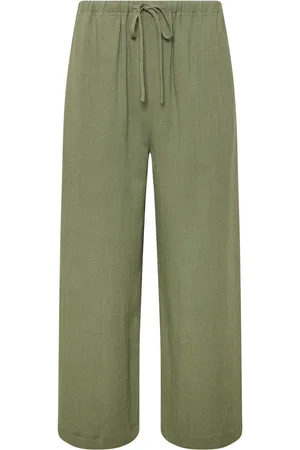 Long Tall Sally Linen Blend Cropped Trousers48 Høj
