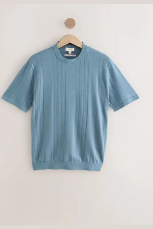 Next Regular Fit TENCEL Signature Short Sleeve Textured Stripe Crew T-ShirtXX-Large