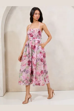 Lipsy London Bandeau Midi Balkjole med Aftagelige Cami-stropper36
