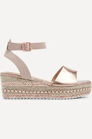 Linzi Disco Espadrille Inspireret Kilehæle Med Trim Detail