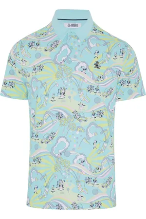 Original Penguin Blue 60s Heritage Inspired Print Polo ShirtXL