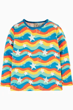 Frugi Blue Wavy Star Print Cosy Top2 - 3 år (92 - 98cm)