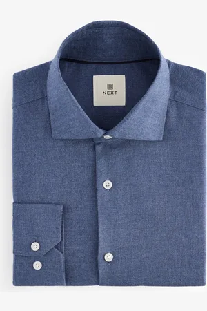 Next Regular Fit Brushed Flannel Single Cuff Formal 100% Cotton Oxford ShirtS