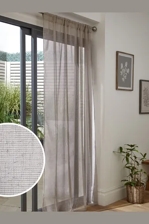 Next Linen Look Voile Slot Top Sheer Panel Curtain300x229cm
