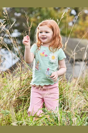 JoJo Maman Bébé 100% Cotton Scallop Hem Appliqué Pocket T-Shirt9298cm