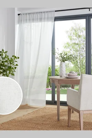 Next Hør Look Slot Top Voile Uforet Sheer Panel Gardin140x229cm