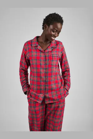 JoJo Maman Bébé Womens Check Woven Pyjamas SetM